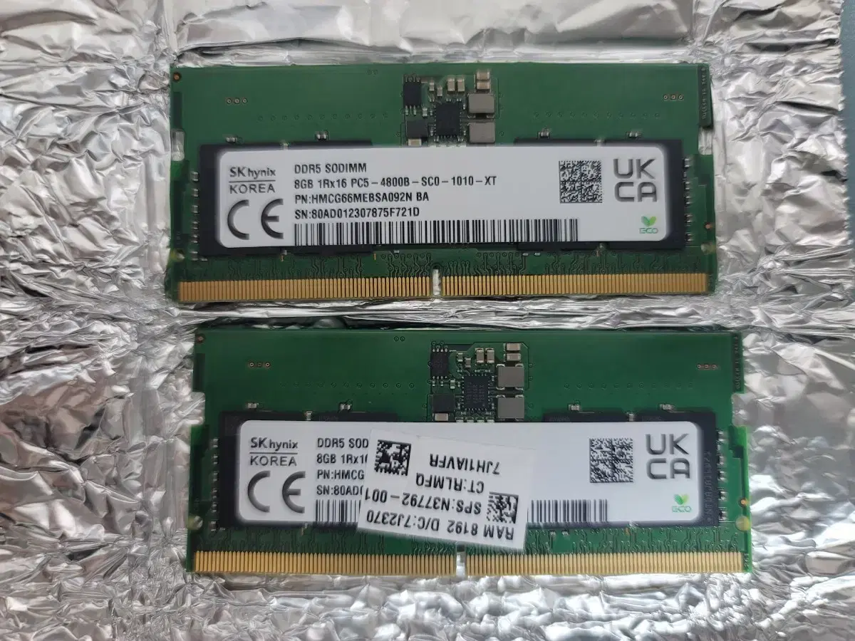 DDR5 노트북램 SK하닉 8GB * 2